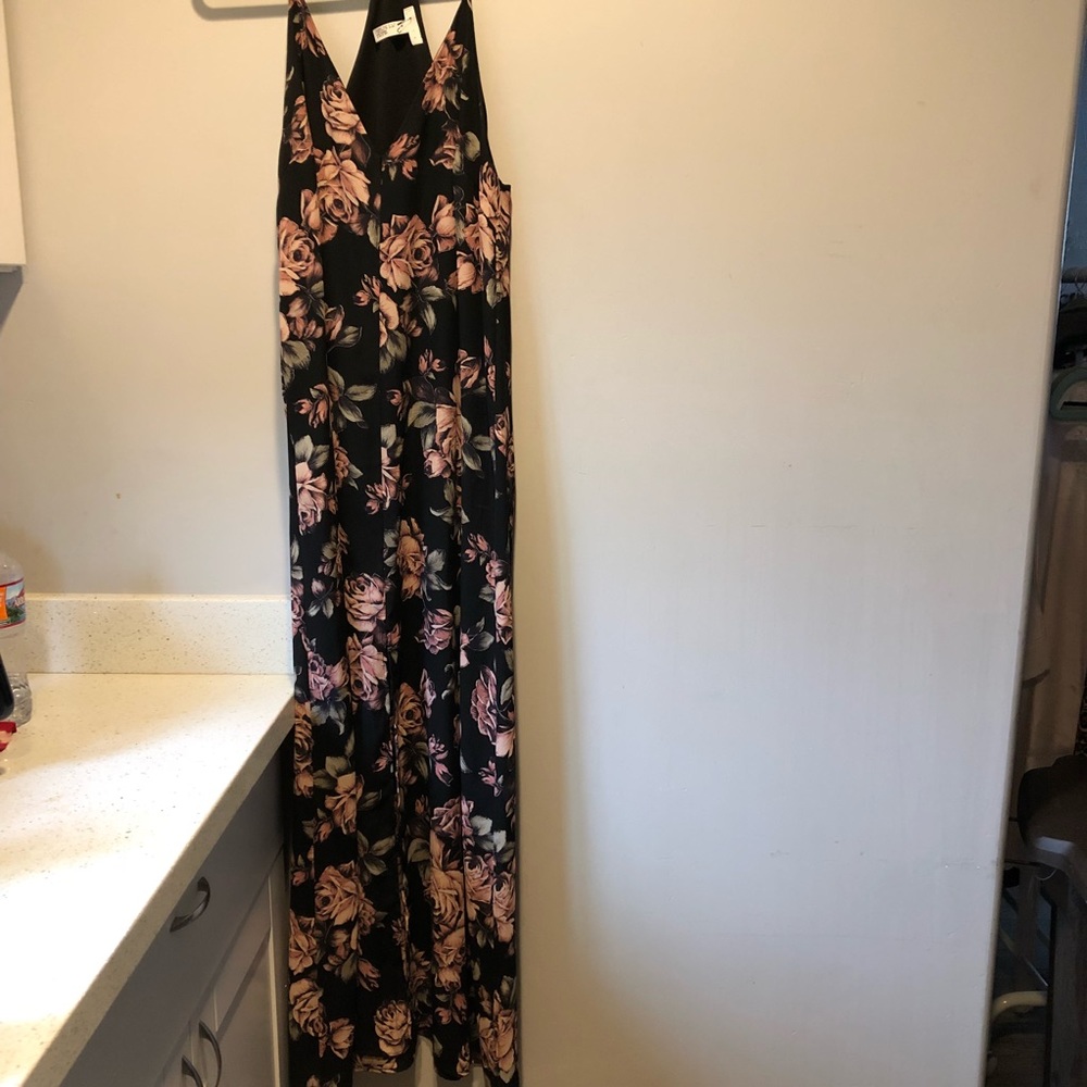 LEITH BLACK AND PINK FLORAL MAXI DRESS - Picture 3 of 7